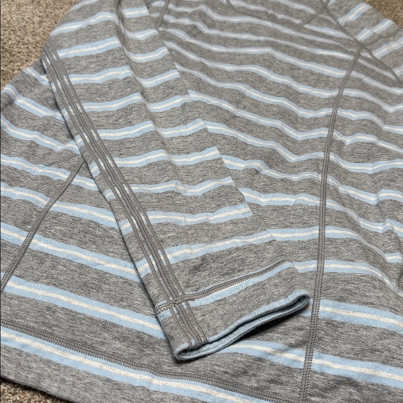 Tommy Bahama | Pullover 1/4 Zip Striped Ling Sleeve Top in Gray Blue M Medium - Picture 11 of 11